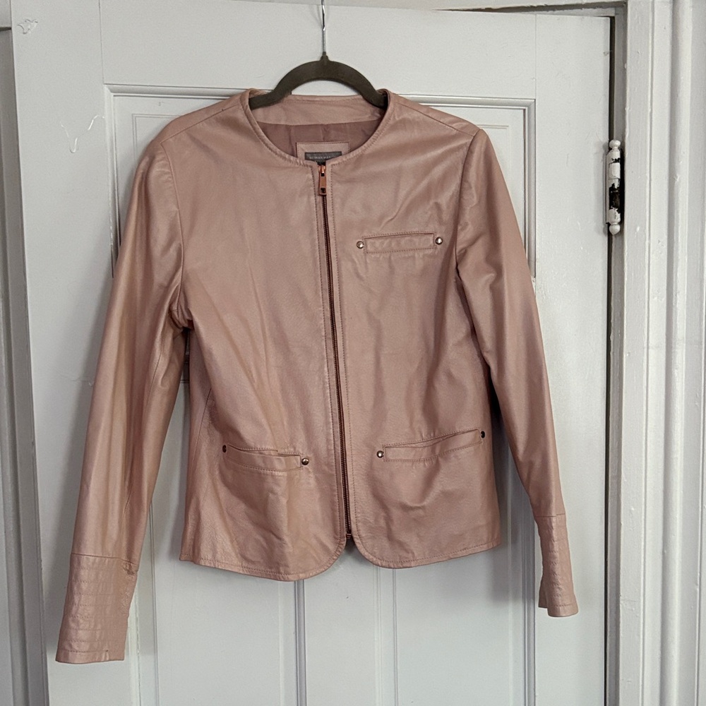 Neiman Marcus Blush Leather Jacket